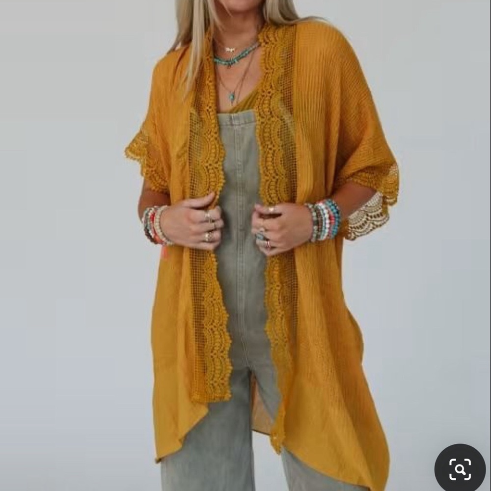 Mustard Lace Kimono